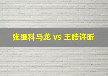 张继科马龙 vs 王皓许昕